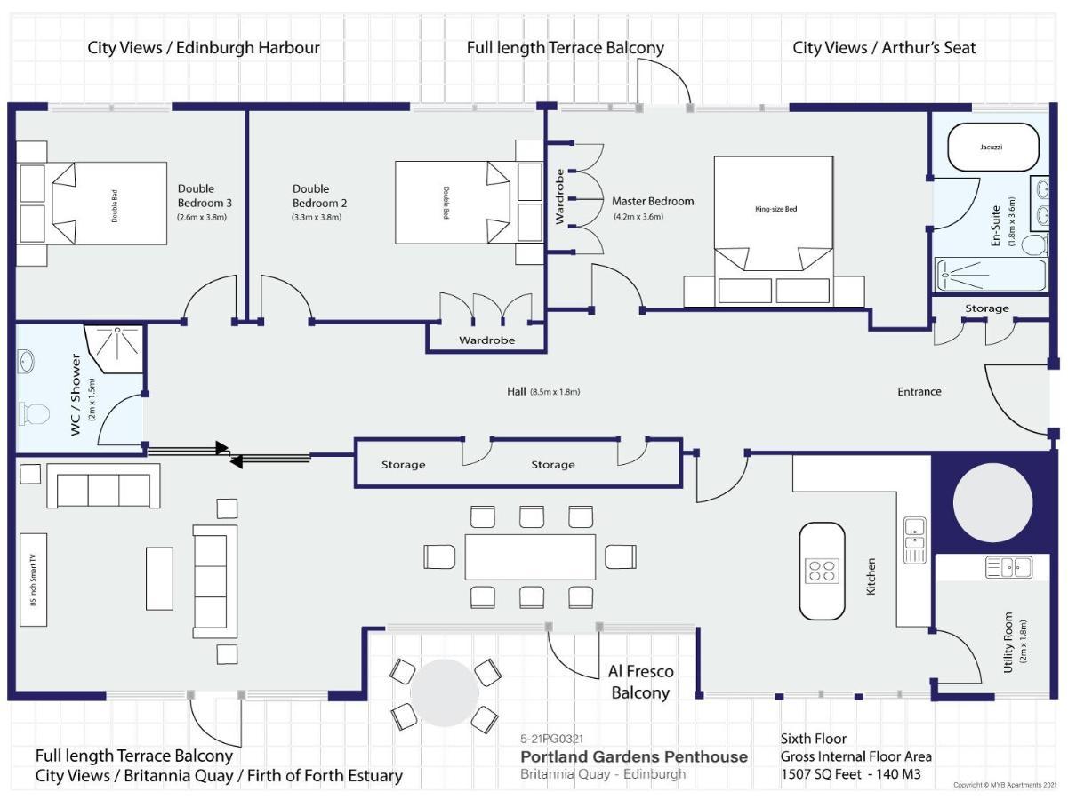 Appartamento Britannia Penthouse Edimburgo Esterno foto